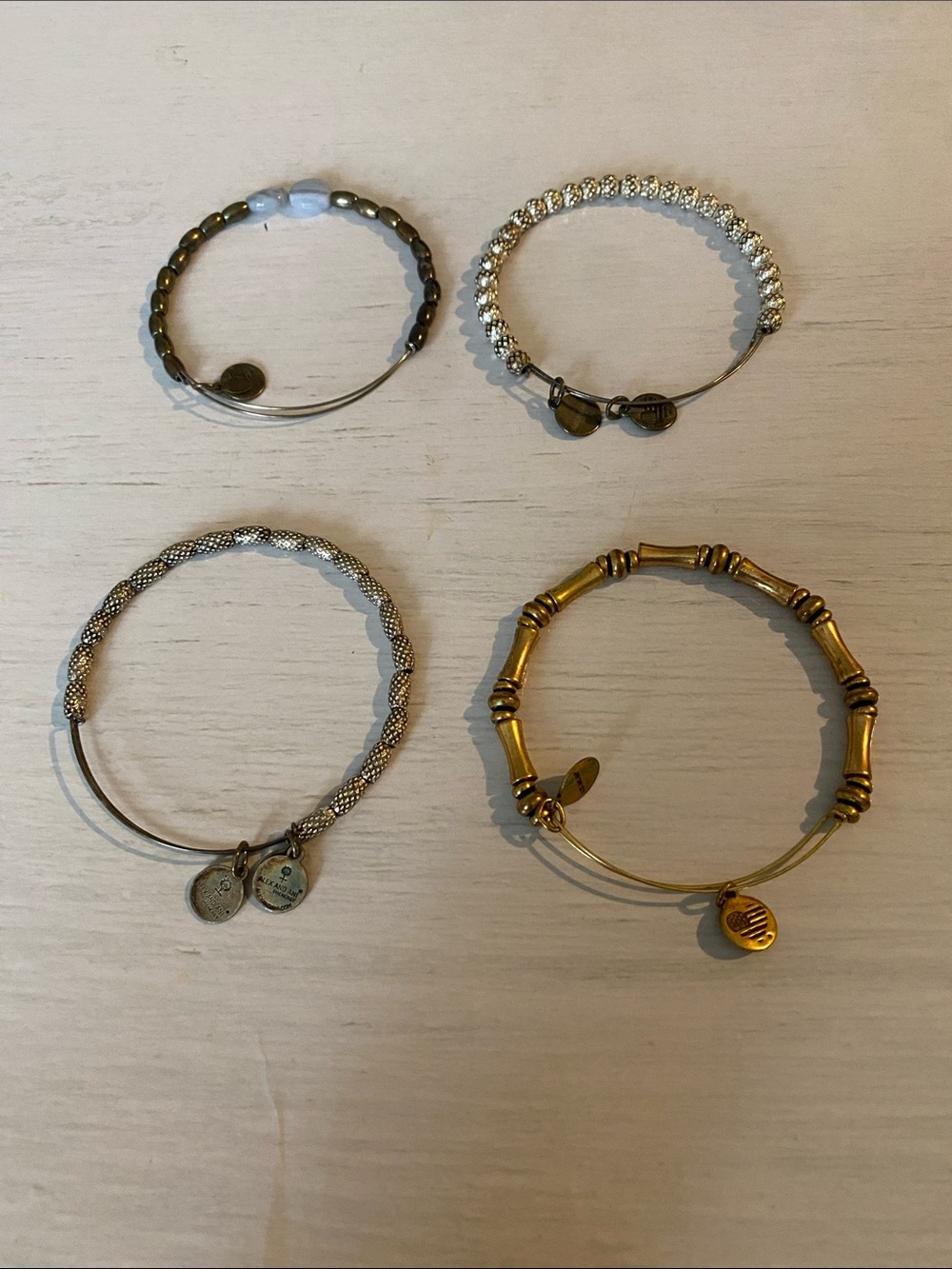 Mixed Metal Stackable Women's Bracelets - Gold & Silver Tones